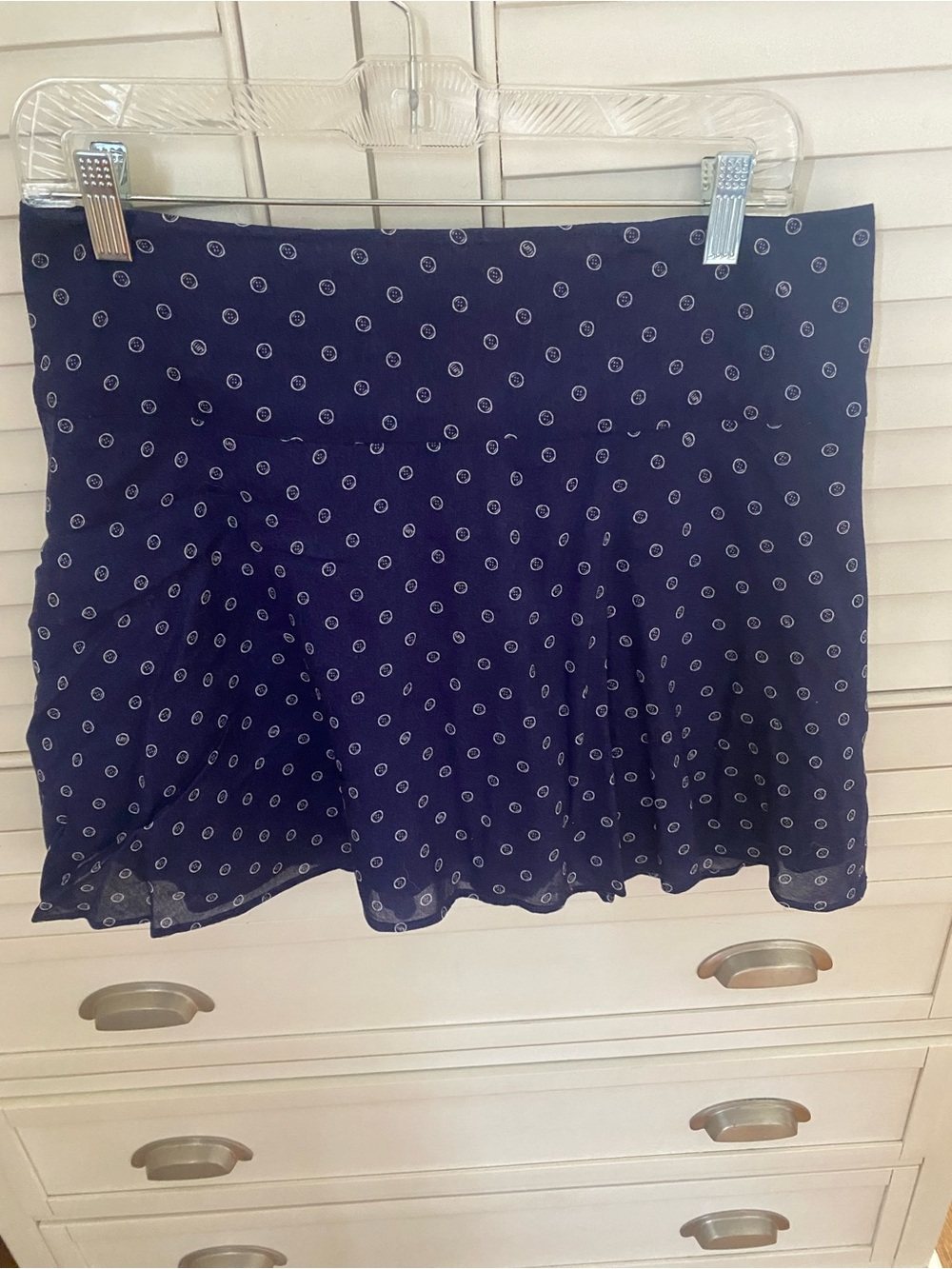 Lilly Pulitzer Navy Mini Skirt with White Dot Print